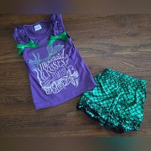 New Boutique Girls 3-4y Mermaid Kisses & Starfish Wishes Outfit
